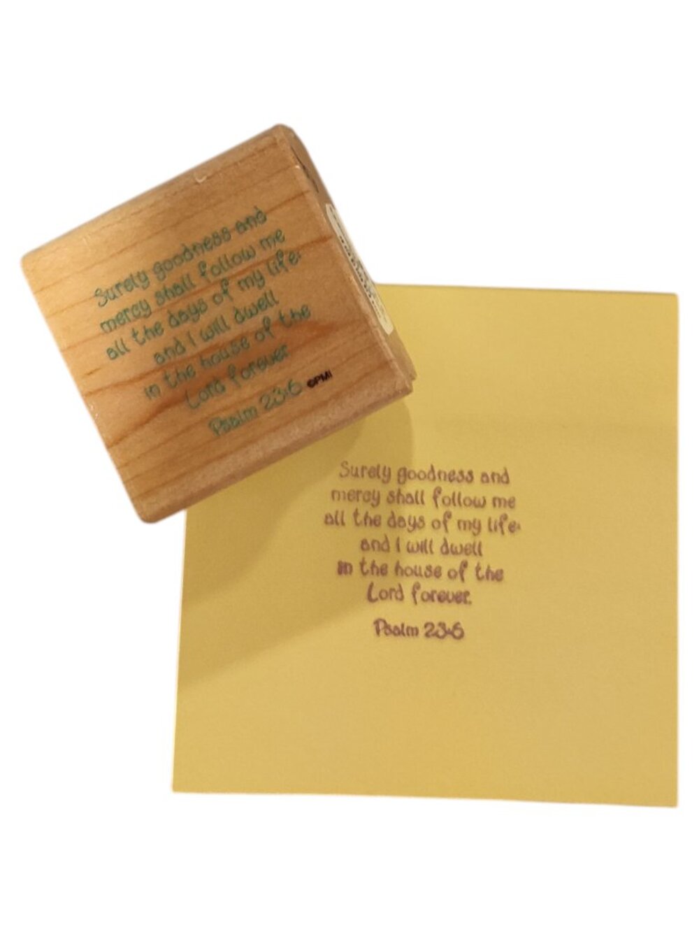 Precious Moments Stampendous Psalm 23:6 Bible Verse Wood Mounted Rubber Stamp